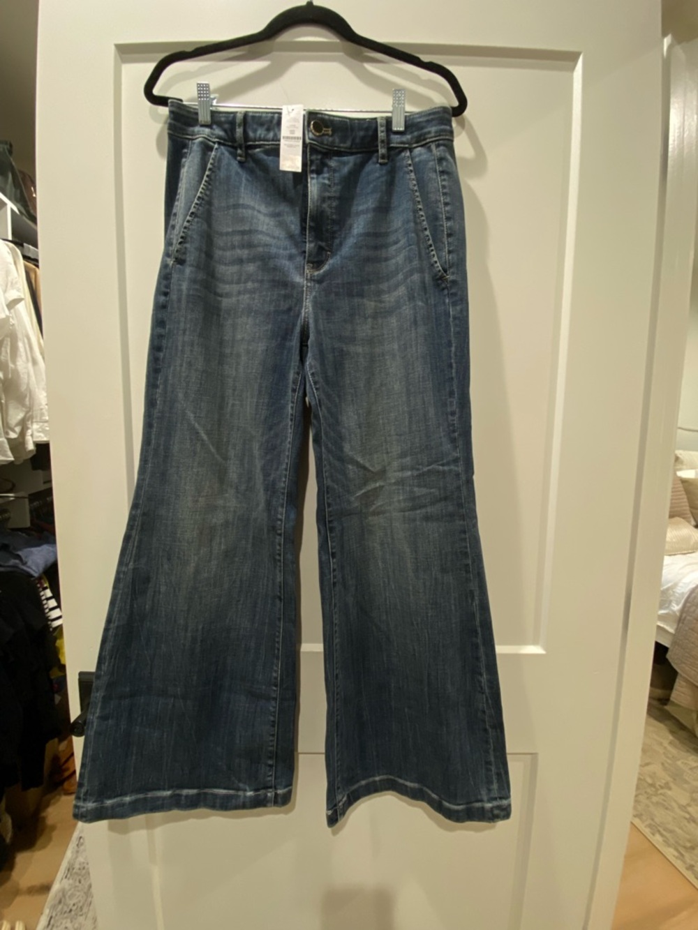 White House Black Market Wide-Leg Jeans in Blue Denim